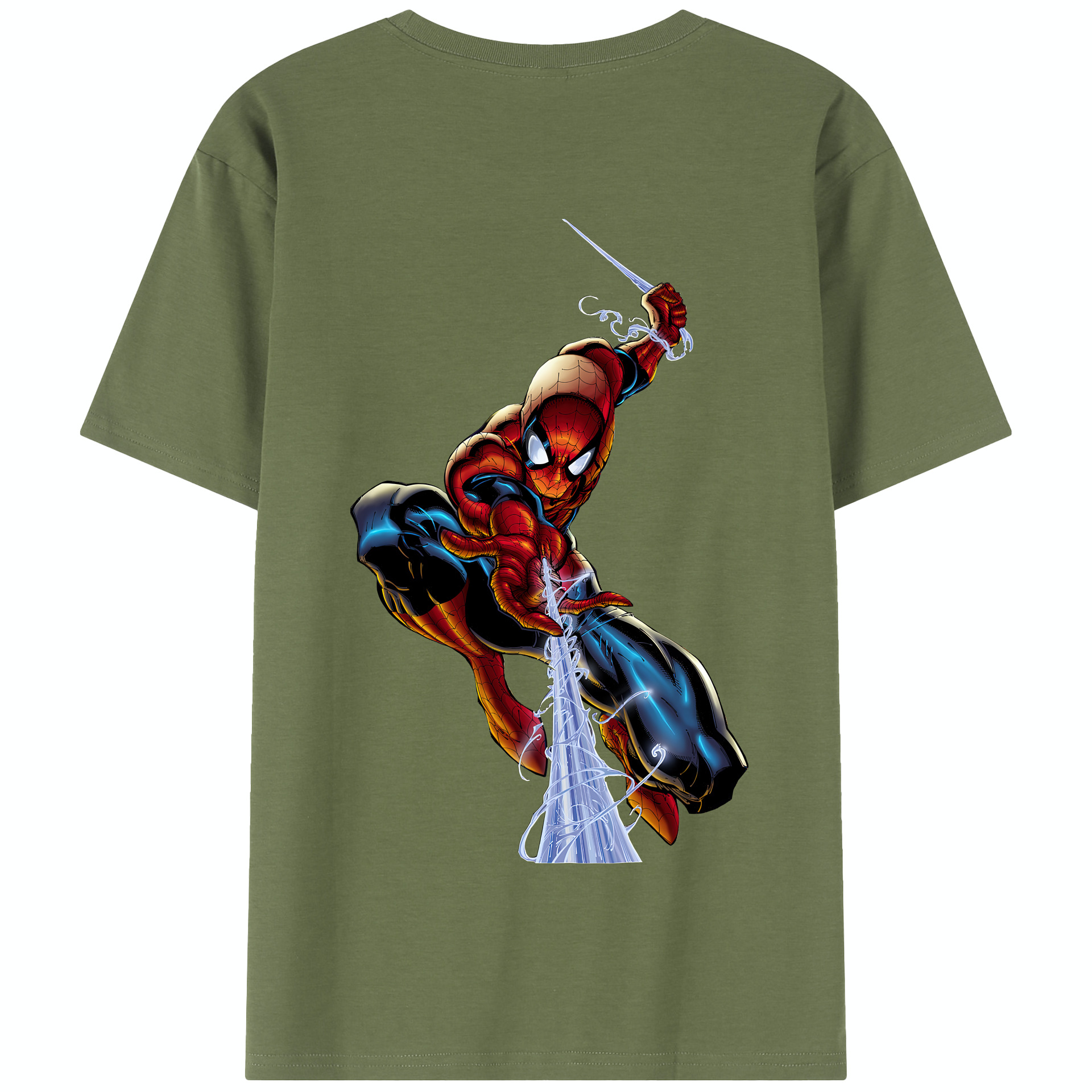 （画像用） Spider Man スパイダーマン 綿100％半袖Tシャツ（背面プリント）